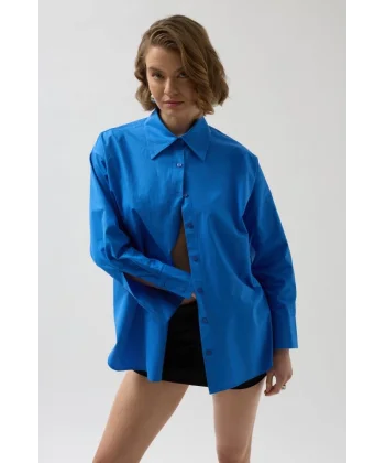 ırt Dekolteli Bağcıklı Gömlek