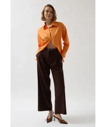 ırt Dekolteli Bağcıklı Gömlek