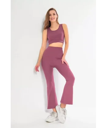 İspanyol Paça Taytli Croplu Takım  or