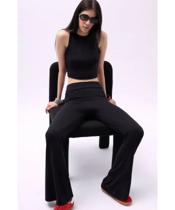 İspanyol Paça Yüksek Bel Tayt