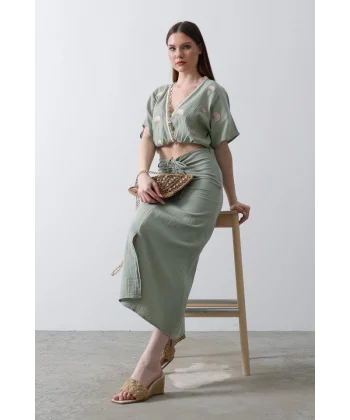 İstiridyeli üslin Takım  Haki