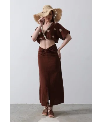 İstiridyeli üslin Takım  Kahve