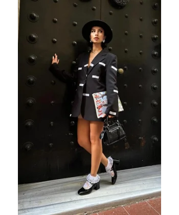 iyah Etiket Detaylı Ceket