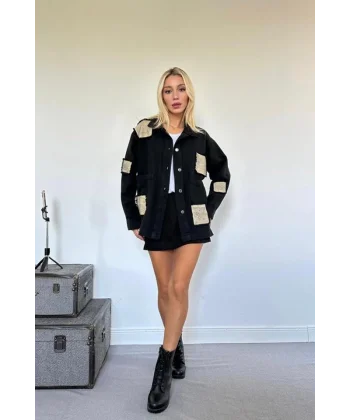 iyah Gabardin Arma Detaylı Gömlek Ceket