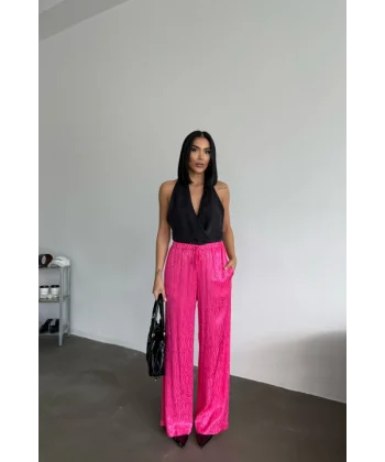 JAKAR SATEN PANTOLON - Fuşya