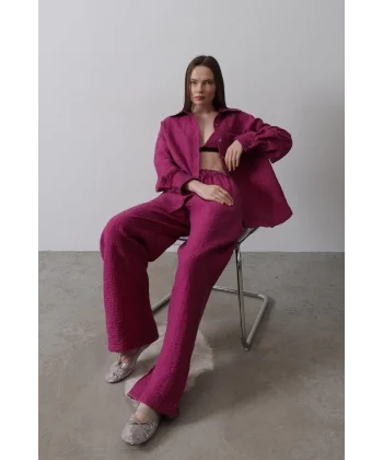 Jakarlı 3lü Takım - Mor