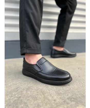 JY0410 Classique Bağcıksız Cilt Erkek Günlük Klasik Ayakkabı CST - Siyah