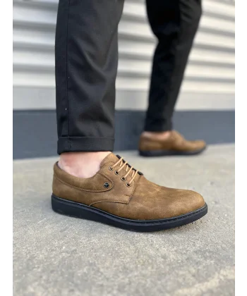 JY0610 Clasico Bağcıklı Cilt Erkek Günlük Klasik Ayakkabı CST - Camel