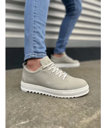 JY152 Cool Bağcıklı Süet Erkek Günlük Spor Klasik Ayakkabı SBT - Gri