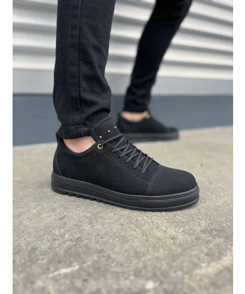 JY152 Cool Bağcıklı Süet Erkek Günlük Spor Klasik Ayakkabı SST - Siyah