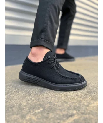 JY170 Tornado Bağcıklı Süet Erkek Günlük Spor Klasik Ayakkabı SST - Siyah