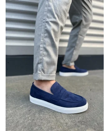 JY180 Estilo X Bağcıksız Süet Erkek Günlük Spor Klasik Ayakkabı SBT - Lacivert