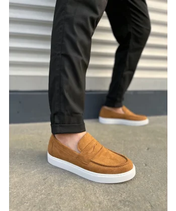 JY180 Estilo X Bağcıksız Süet Erkek Günlük Spor Klasik Ayakkabı SBT - Taba