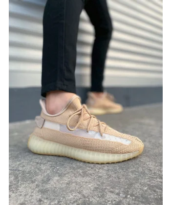 JY305 Pulse Bağcıklı Triko Kumaş Erkek Günlük Spor Ayakkabı TBT - Bej