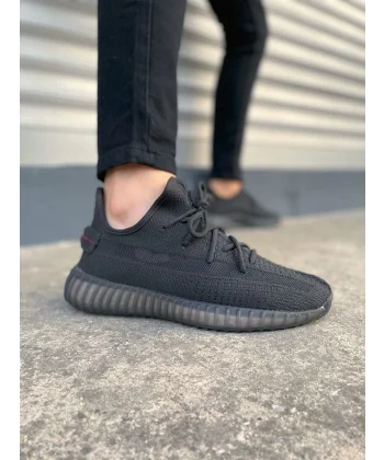 JY305 Pulse Bağcıklı Triko Kumaş Erkek Günlük Spor Ayakkabı TST - Siyah