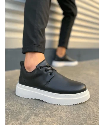 JY03 Luxor Bağcıklı Cilt Erkek Günlük Spor Klasik Ayakkabı CBT - Siyah