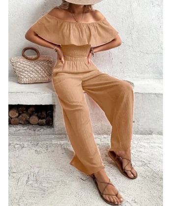 Kadın Aerobin Kumaş Fırfır Detaylı Madonna Yaka Takım