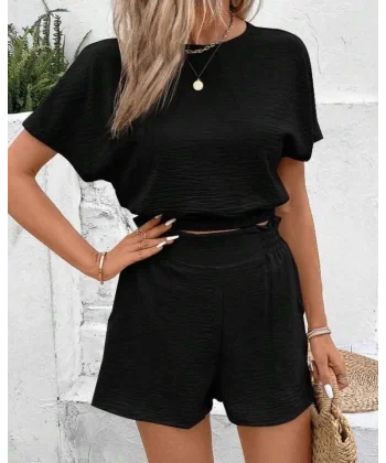 Kadın Aerobin Kumaş şort Takım