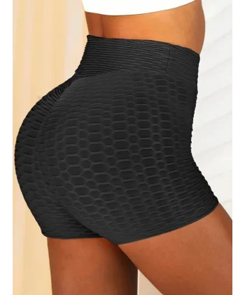 Kadın Arkası Büzgülü Kendinden Desenli Toparlayıcı Mini Tayt