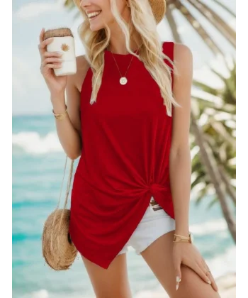 Kadın Asimetrik Kesim Bağlamalı Viskon Bluz