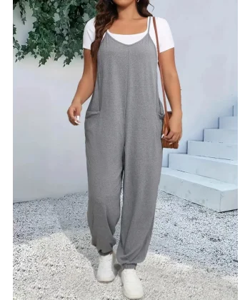 Kadın Askılı Halter Yaka Viskon Kumaş şalvar Tulum