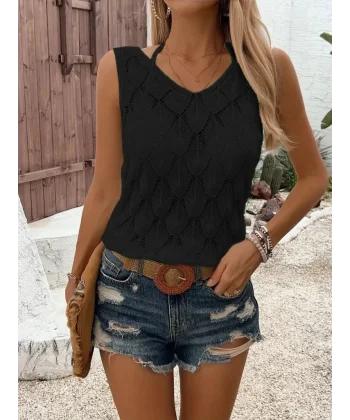 Kadın Askılı Yakalı Desenli Triko Bluz