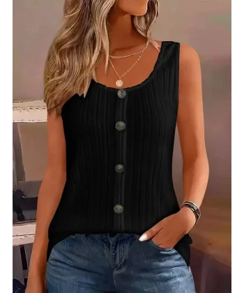 Kadın Askılı Yuvarlak Yaka önden Düğmeli Kalın Fitilli Kaşkorse Bluz