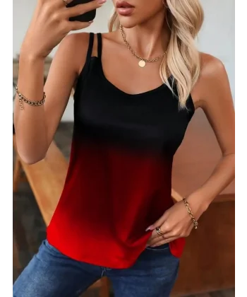 Kadın Askılı Yuvarlak Yaka Süprem Bluz