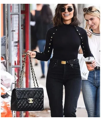 Kadın Bisiklet Yaka Kolları çıtçıtlı Kaşkorse Kumaş Bluz