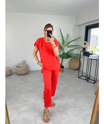 Kadın Bisiklet Yaka Paça Pensli Aerobin Kumaş İkili Takım