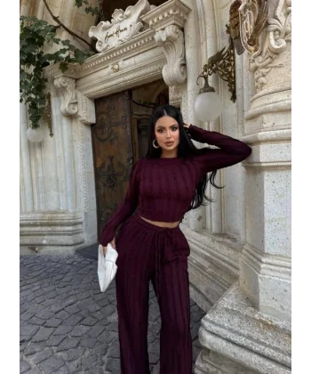 Kadın Bisiklet Yaka Parmak Eldiven Detay Gagari Kumaş Ikili Takım