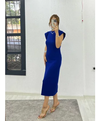 Kadın Bisiklet YakaTkolmidi Boy Elbise