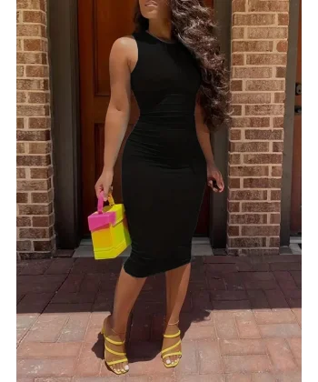Kadın Bodycon Midi Boy Dalgıç Elbise