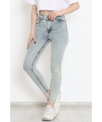 Kadın Cep Detay Kar Yıkamalı Kot Pantolon