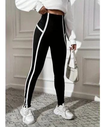 Kadın çizgili Egzersiz Dalgıç Tayt