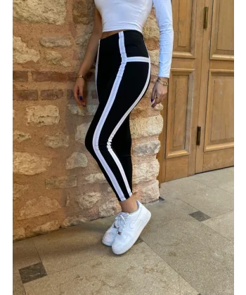 Kadın çizgili Egzersiz Dalgıç Tayt