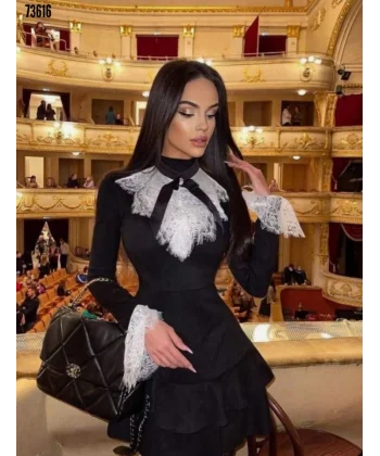 Kadın cuba Dalgıç Kumaş Ithal Dantel Ve Bronş Detaylı Fırsat ürün Elbise