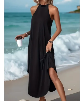 Kadın Daire Yakalı Reglan Kol Viskon Elbise