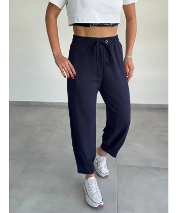 Kadın Dalgıç Krep Full Likralı Paçası Pens Detay Pantolon