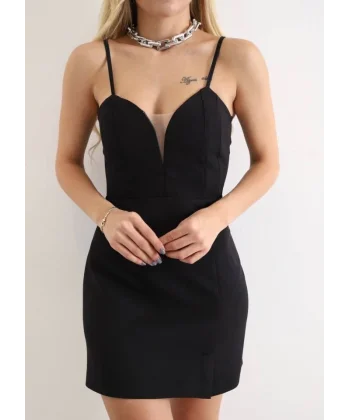 Kadın Derin V Yaka ırt Dekolteli Fırsat Ürün ini Elbise