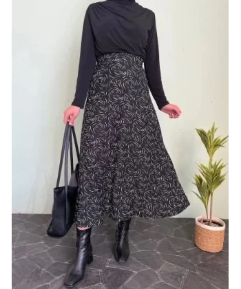 Kadın Desen Baskılı Karin Kumaş Etek