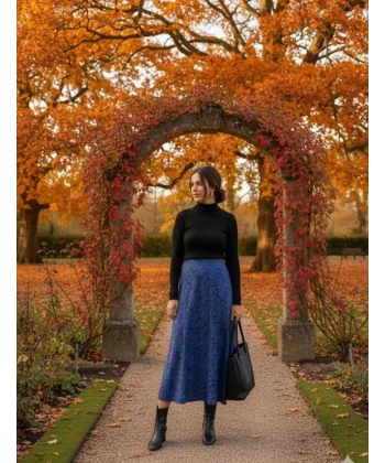 Kadın Desen Baskılı Karin Kumaş Etek