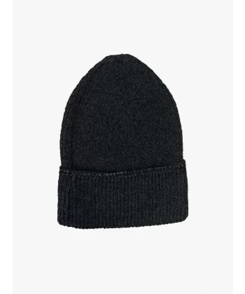 Kadın Dokuma Simli Triko Bere - Antrasit