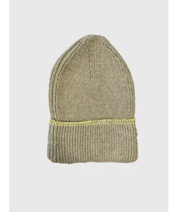 Kadın Dokuma Simli Triko Bere - Kahverengi