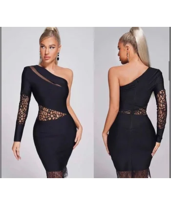 Kadın endil Yaka Gül Detay Fırsat ürün ini Elbise