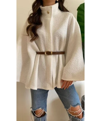 Kadın Hakim Yaka Ispanyol Kol Detay Kemer Dahil Kaban