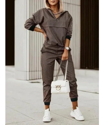 Kadın Iki Iplik Kumaş Fermuar Detay Kapüşonlu Ikili Takım