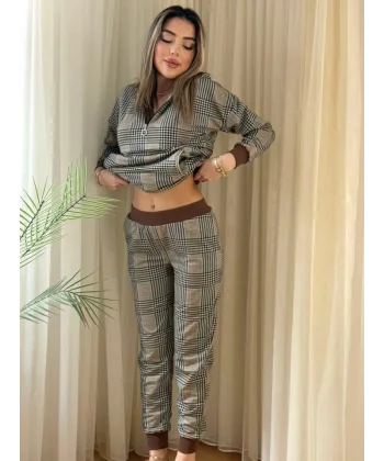 Kadın Iki Iplik Kumaş Fermuar Detay Kapüşonlu Ikili Takım