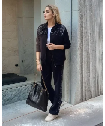 Kadın Iki Iplik Kumaş Pul Ve Fermuar Detaylı Ikili Takım