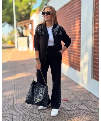 Kadın Iki Iplik Kumaş Pul Ve Fermuar Detaylı Ikili Takım